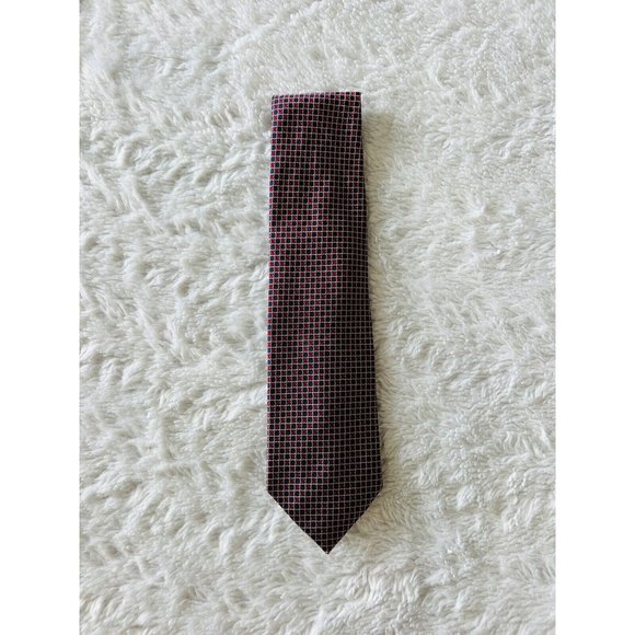 Brooks Brothers Red Blue White 100% Silk Tie Geometric Woven Italy Classic Power - Picture 1 of 6